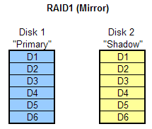 RAID 1 (Mirror) layout