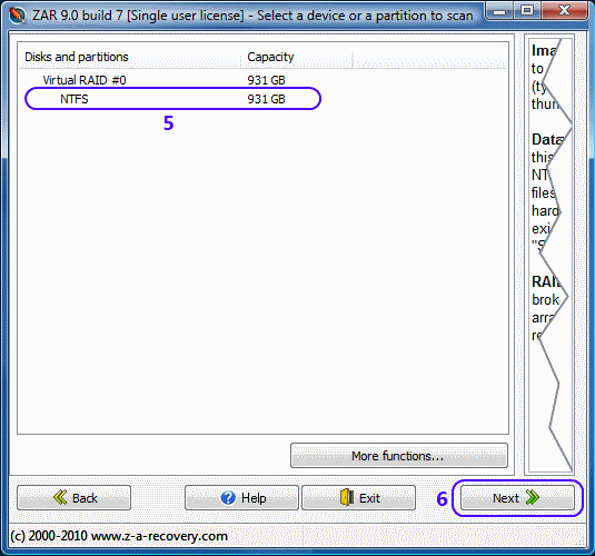 Select the partition on the RAID