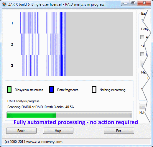 RAID0 recovery progress